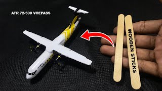 build airplane model from wooden sticks  ATR 72500 Voepass [upl. by Bird727]