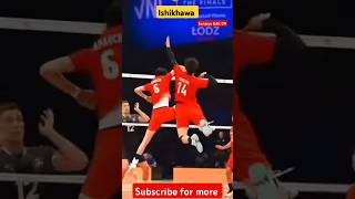 powerful spike by Ishikhawa nepalivolleyball volleyballgame sports nepalvolleyball army [upl. by Htebzil602]