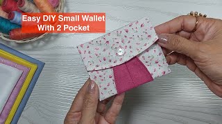 Small  Mini Coin Purse Wallet DIY  Credit Card Wallet  Coin Pouch Sewing Tutorial [upl. by Kcirddec109]