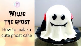 Ghost cake  How to make  Halloween cake ideas [upl. by Sirk]