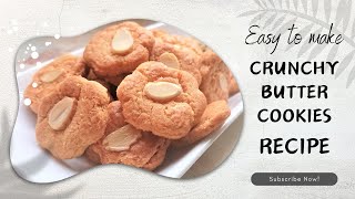 CNY 2024 Must Have  Easy to make Crunchy Butter Cookies with Almond Bits [upl. by Nino]