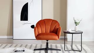 Wahson Modern Accent Boucle Chair Upholstered Comfy Armchair for BedroomHome OfficeMakeup Orange [upl. by Yslehc]