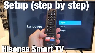 Hisense Smart TV How to Setup Step by Step from beginning [upl. by Torhert]