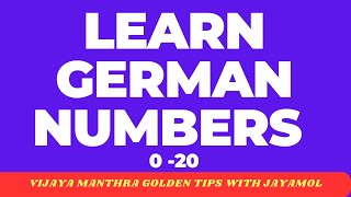 LEARN GERMAN NUMBERS 020DIE ZAHLEN GERMAN FOR BEGINNERSHOW TO COUNT IN GERMAN [upl. by Alisha]