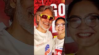 The Milind Soman Meeting Childhood crush❤️ milindsoman marathon madeinindia fitness cool 10k [upl. by Jeanelle]