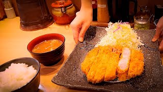 Close contact with the authentic tonkatsu Pork cutlet restaurant quotTooyamaquot in Asakusa [upl. by Nissy]