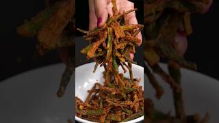 Crispy Bhindi Fry 😋 shorts asmr asmrfood bhindifry nirmlanehrarecipes [upl. by Arised]