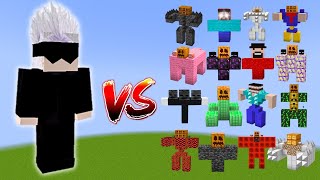 SATORU GOJO vs All Minecraft BossesGolemsWardenWither storm  Minecraft Mob Battle [upl. by Arykat]