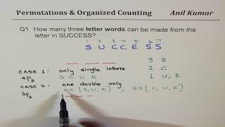 How many three letter words can be made from SUCCESS Permutations [upl. by Itsym781]