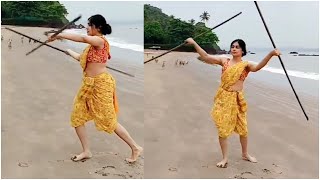 Actress Adah Sharma Silambam Practice Video  TFPC [upl. by Rajewski]