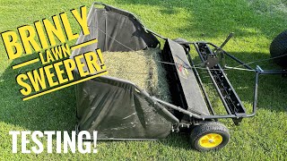 Brinly Lawn Sweeper With Dethatcher How Does This Thing Perform On Stones Branches And Grass [upl. by Heddy]