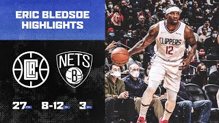 Eric Bledsoe 27 PTS 812 FG 3 STLS leads the comeback against the Brooklyn Nets  LA Clippers [upl. by Eichman]