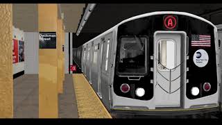 openbve R179 A train arriving amp departing dyckman street with a tfo involved [upl. by Ibob150]