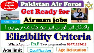 PAF new jobs Pakistan air force airman jobs new jobs in PAF aerotrade jobs in PAF female jobs in PAF [upl. by Deeanne997]