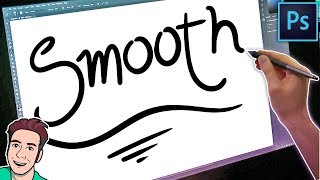 How to Create Smooth Lines in Photoshop  Brush Smoothing [upl. by Esnohpla]