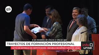 La Escuela de Artes y Oficios entrega certificados a alumnos que finalizaron sus cursos [upl. by Aihsatan507]