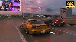 1600HP Turbo 4 Rotor Mazda RX7 Realistic Graphics  Assetto Corsa  Steering Wheel Gameplay [upl. by Ilyk]