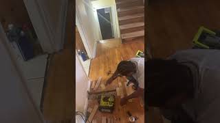 carpentry construction woodworking dewalt flooring hardwoodfloor diy itwasveryhard [upl. by Leifer54]