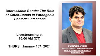 Dr Rafael Bernardi  Unbreakable Bonds The Role of CatchBonds in Pathogenic Bacterial Infections [upl. by Gussy440]