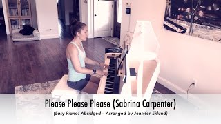 Please Please Please Sabrina Carpenter  Easy Piano Sheet Music Abridged [upl. by Xena]