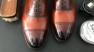 HOW TO PATINABURNISH YOUR SHOESShoe Shine Tutorial for Allen Edmonds Park Avenue [upl. by Sekyere]