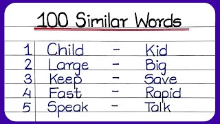 100 Similar Words  Similar Words In English  Similar Word  Similar Words 100  synonyms words [upl. by Charry]