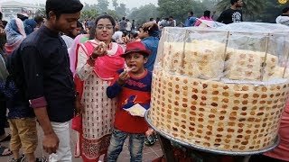 Soan papdi  Yummy street food Dhaka  Tasty food Soan papdi 100gm Cost 30 Taka [upl. by Ahsatin]