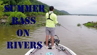 Summer River Bass Fishing Tactics Grass and Jetties [upl. by Brownley448]