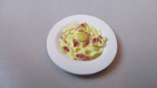 Tagliatelle carbonara Tuto Fimo [upl. by Akerdnuhs]