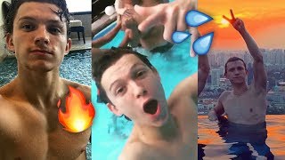 Tom Holland at the Pool Compilation [upl. by Arlena]