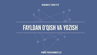 32 Fayldan oqish va faylga yozish funksiyasi  Php Uz [upl. by Bohs]