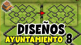 3 DISEÑOS De ALDEA  Ayuntamiento 8  TH8  Farming Base  Clash Of Clans  LINK✅ [upl. by Jarnagin]