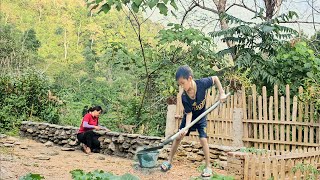 Build a sturdy fence with stone and cement  p1  farm building  Chuc Thị Hong [upl. by Blessington]