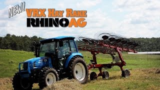 VRX Crop Driven Hay Rake  RhinoAg  Gibson City IL [upl. by Finella]