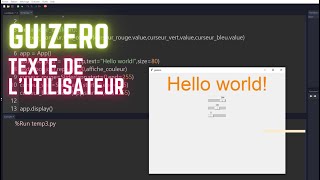 guizero 3 texte de lutilisateur [upl. by Atteinotna]