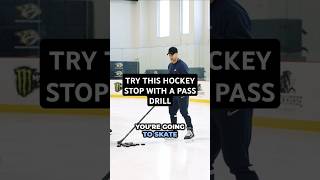 TRY THIS HOCKEY STOP WITH A PASS DRILL hockeycoaching hockeydevelopment [upl. by Arednaxela]