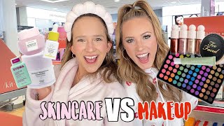 SKINCARE VS MAKEUP ULTA BEAUTY SHOPPING CHALLENGE 🧴🫧💄✨ [upl. by Ysied]