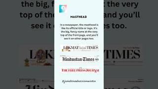 What is Masthead in Newspaper newspaper printmedia enewspaper [upl. by Inacana]