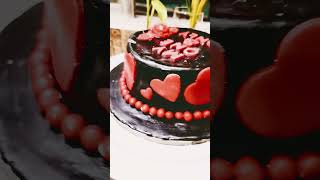 Hearts Dark chocolate Cake design [upl. by Nanah]