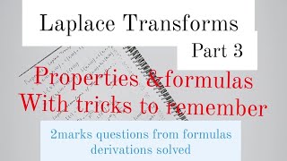 Laplace transform part 3 formulas and derivation with tricks [upl. by Romanas]