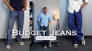 5 BEST Jeans Under ₹1000  Relaxed StraightBoot Cut amp Baggy Jeans Under ₹1000 [upl. by Nosydam]