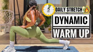 5 Minute FULL BODY DYNAMIC WARMUP STRETCH Exercises Before Workout [upl. by Dorette957]