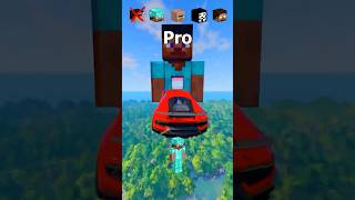 NOOB vs PRO vs VILLAGER vs HACKER vs HEROBRINE Car Jump Challenge 😂 🚗 shorts beamngdrive [upl. by Iadam]