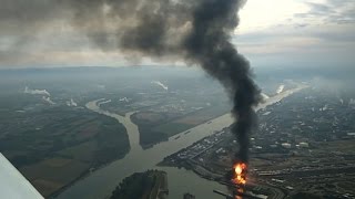 Aerial Footage Shows A Fireball Shooting Up From BASF Plant In Ludwigshafen  BOOM [upl. by Enak]