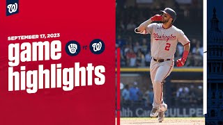 Nationals vs Brewers Game Highlights 91723  MLB Highlights [upl. by Punke]