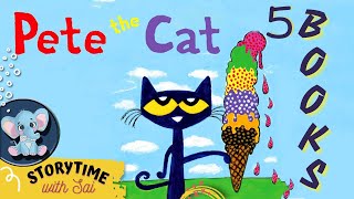 📚5 Pete the Cat Books  Kids Books Read Aloud  Bedtime Stories for Kids readaloud kidsread kids [upl. by Tnayrb]