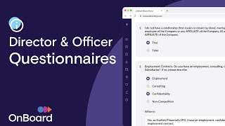 OnBoards Director amp Officer Questionnaire Integration [upl. by Aneehsram]