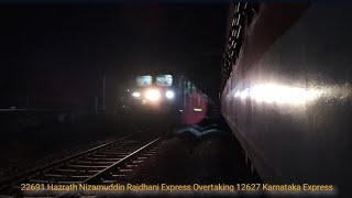 22691 Rajdhani Express Overtaking Karnataka Express [upl. by Vaclav900]