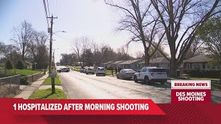 1 hospitalized following Des Moines shooting Tuesday morning [upl. by Eeimaj]