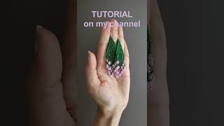 beading tutorial beaded earrings with fringes [upl. by Hsetih]